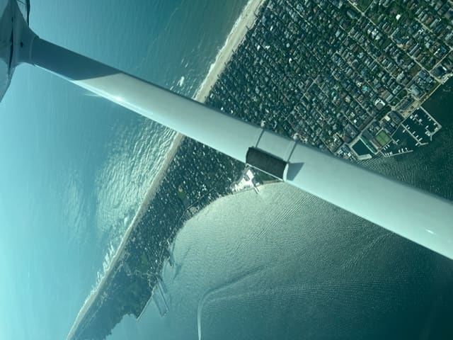 Aerial view of Long Island from a training aircraft near Republic Airport