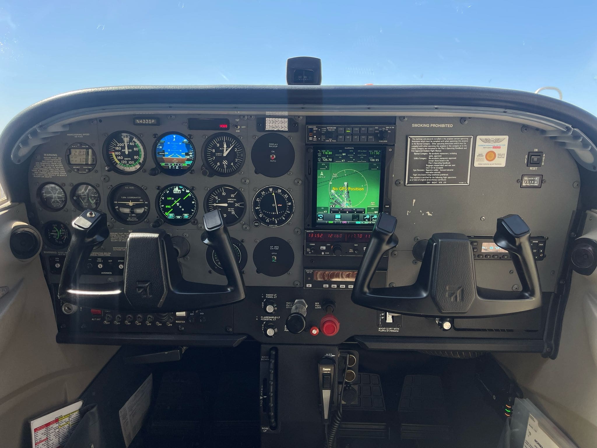 Upgraded Garmin avionics panel in Aspire Aviation training aircraft