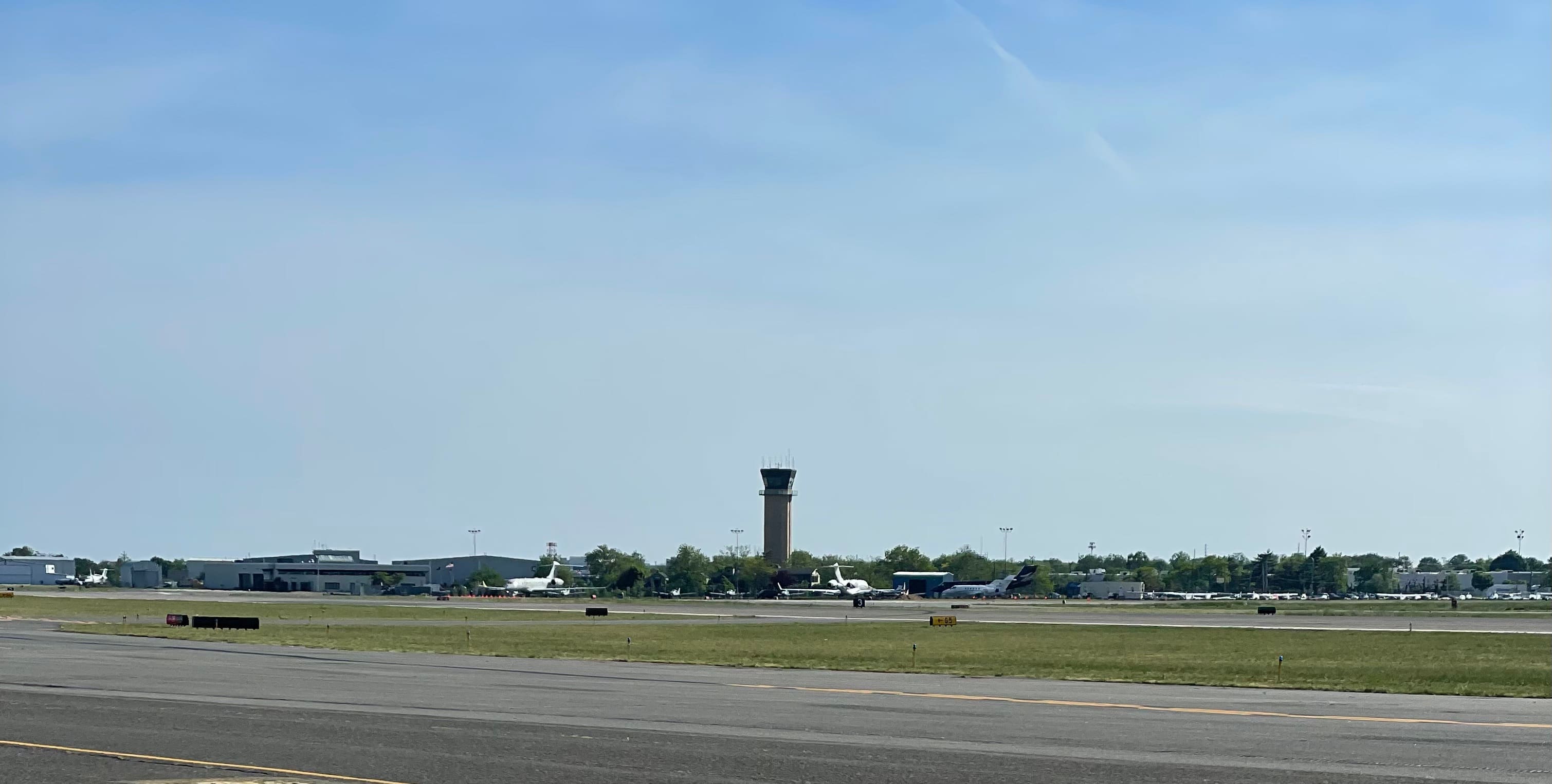 Republic Airport KFRG taxiway and control tower