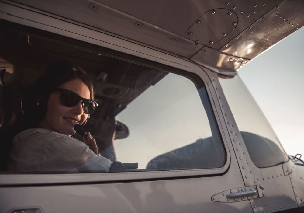 Aspire Aviation private pilot training aircraft in flight